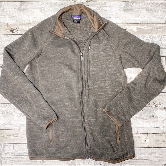 Patagonia zip front dark greenish brown jacket